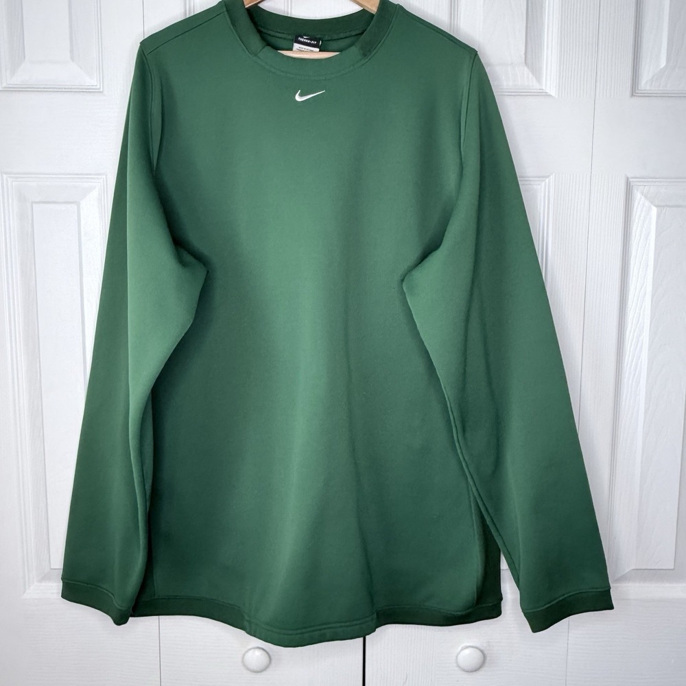 Nike Sportswear Center Check Center Swoosh Therma‎ Fit Green Sweatshirt Size XXL